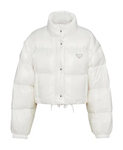 PRADA RE-NYLON CROPPED CONVERTIBLE DOWN JACKET