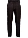 Prada Drawstring Hem Trousers Side Pockets In Black