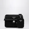 Prada Triangle Logo Re-nylon Messenger Bag In Black