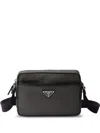 Prada Schultertasche Aus Re-nylon Und Saffiano In Gray