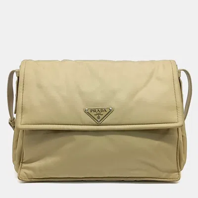Pre-owned Prada Re-nylon Crossbody Bag In Sand