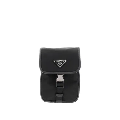 Prada Re-nylon Crossbody Bag With Pouch In Black