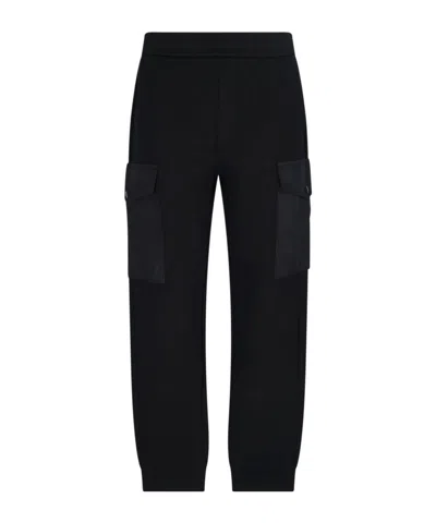 Prada Re-nylon-detail Cotton Track Pants In Black