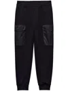 Prada Re-nylon-detail Cotton Track Pants In Black