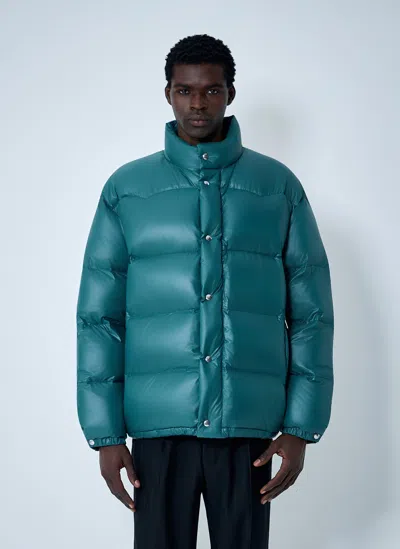 Prada Re-nylon Down Coat In Green