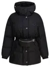 Prada Re-nylon Down Jacket In Black