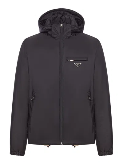 Prada Re-nylon Down Jacket In Black