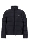 Prada Re-nylon Down Jacket In Blue