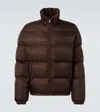 Prada Re-nylon Down Jacket In Brown