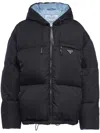 Prada Womens Black Re-nylon Brand-plaque Recycled Shell-down Jacket In Black