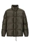 Prada Re-nylon Down Jacket In Gray