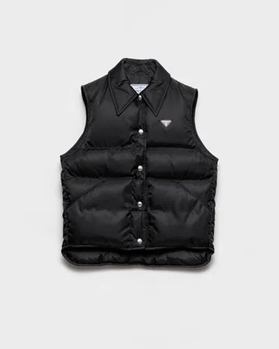 Prada Daunenweste Aus Re-nylon In Black