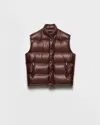 Prada Re-nylon Quilted Sleeveless Gilett In Brown