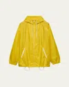 Prada Triangle Logo Hooded Rain Jacket In F0322 Cedro
