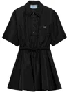 Prada Women Re-nylon Shirt Dress In Black