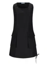 Prada Nylon Mini Dress In Black  