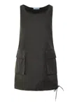 Prada Nylon Mini Dress In Black
