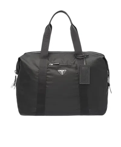 PRADA PRADA LOGO PLAQUE DUFFLE BAG