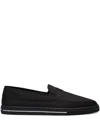Prada Re-nylon Embossed Logo Slip-on Trainers In Black