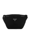 Prada Black Fabric Belt Bag In Black