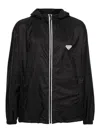 Prada Re-nylon Enamel Triangle-logo Jacket In Black
