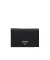 Prada Re-nylon Passport Holder In Black