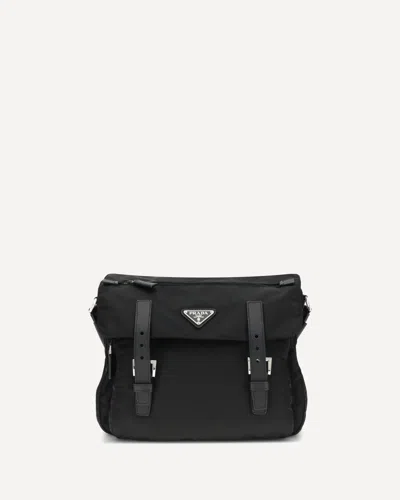 Prada Re-nylon Explore Medium Shoulder Bag In Black