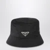 Prada Triangle Logo Re-nylon Bucket Hat In Black