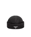 Prada Black Nylon Hat Men In Black