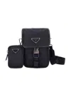 Prada Re-nylon Flap Messenger Bag In Black