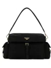Prada Re-nylon Flap-pocket Shoulder Bag In Black