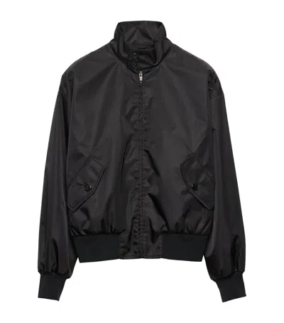 Prada Re-nylon Funnel Collar Jacket In Black
