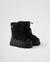 Prada Black Shearling Ankle Boots In Black