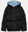 Prada Womens Black Re-nylon Brand-plaque Recycled Shell-down Jacket In Black