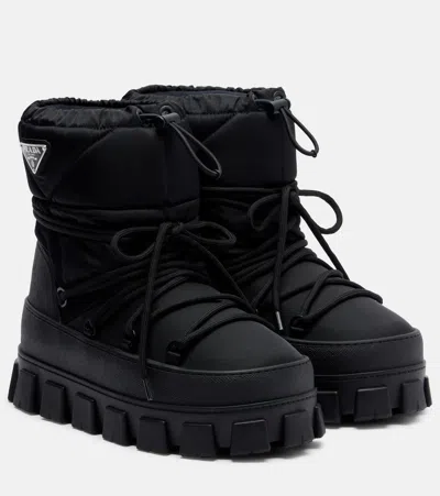 Prada Re Nylon Ankle Sneakers Waterproof Tank Sole In Black