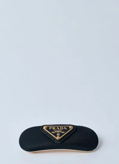 Prada Logo-plaque Hair Clip In Black