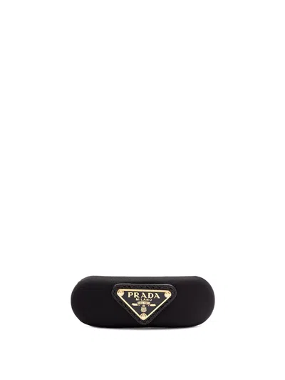 Prada Logo-plaque Hair Clip In Black