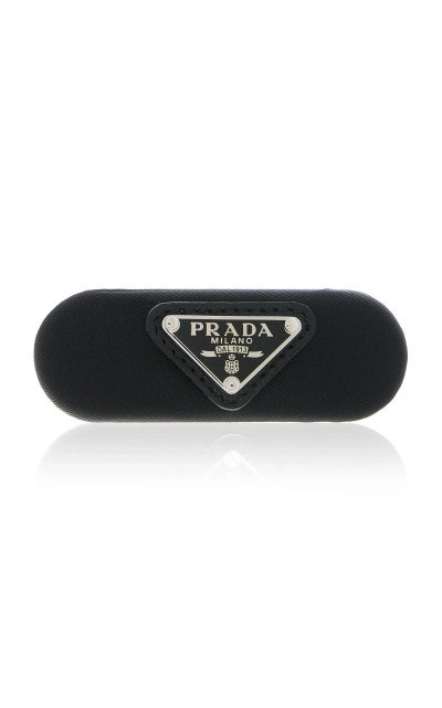 Prada Logo-plaque Hair Clip In Black