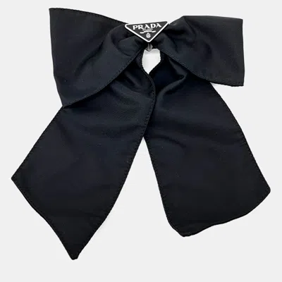 Pre-owned Prada Re-nylon Hairpin In Black