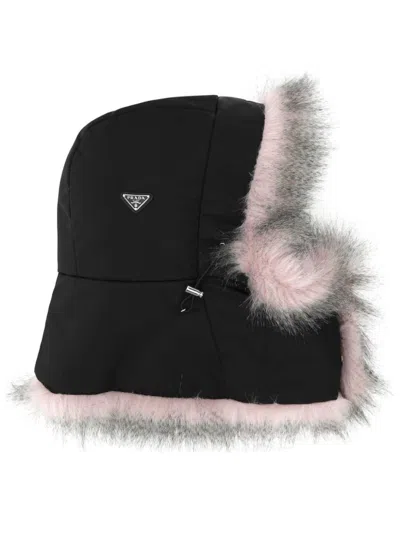 Prada Re-nylon Hat In Black