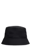 Prada Nylon Bucket Hat Stitched Brim In Black