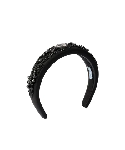 Prada Embellished Re-nylon Headband In Black