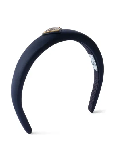 Prada Re-nylon Headband In Blue