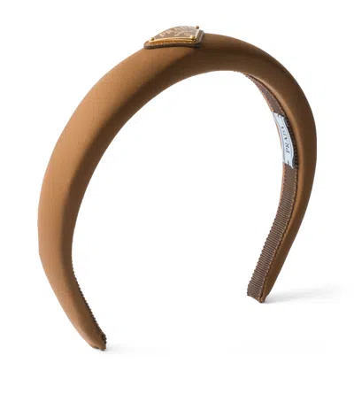Prada Re-nylon Headband In Brandy