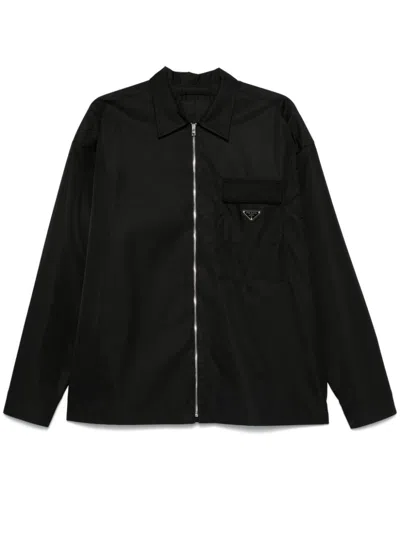 Prada Re-nylon Hemd In Black