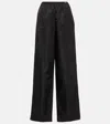 Prada Re-nylon High-rise Wide-leg Pants In Nero