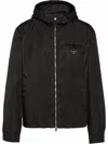 Prada Re-nylon Oversized Hooded Jacket In Nero