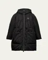 Prada Re-nylon Padded Coat In F0002 Nero