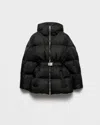 Prada Daunenjacke Aus Re-nylon Mit Kapuze In Black