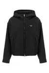 Prada Re-nylon Hooded Jacket In Black
